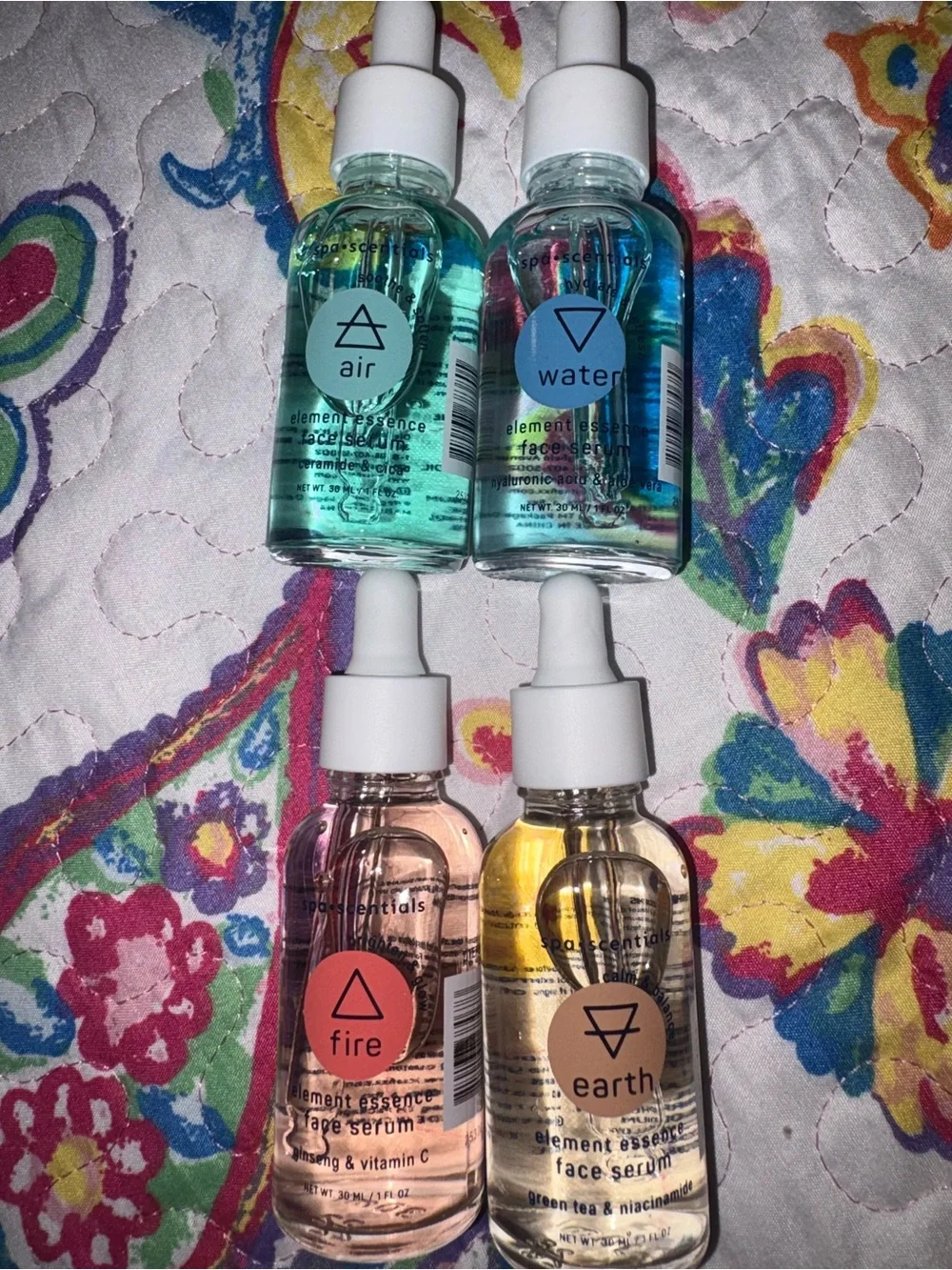 Element Essences Face Serum Set - Air, Water, Fire, Earth - Multicolor